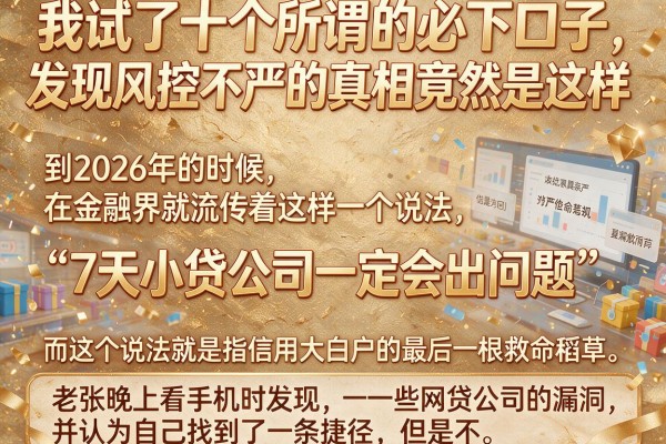 我试了十个所谓的必下口子，发现风控不严的真相竟然是这样