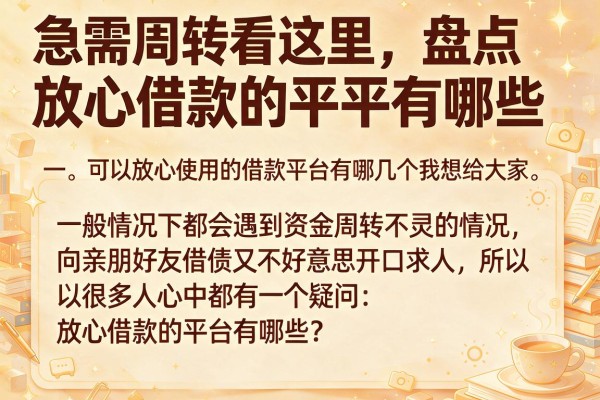 急需周转看这里，盘点放心借款的平台有哪些