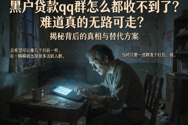 黑户贷款qq群怎么都收不到了？难道真的无路可走？揭秘背后的真相与替代方案
