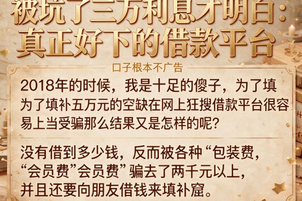 被坑了三万利息才明白：真正好下的借款平台口子根本不广告