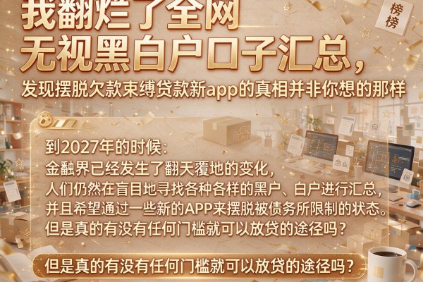 我翻烂了全网无视黑白户口子汇总，发现摆脱欠款束缚贷款新app的真相并非你想的那样