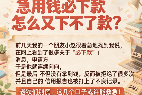 急用钱必下款怎么又下不了款?老铁们别慌,这几个口子或许能救急!