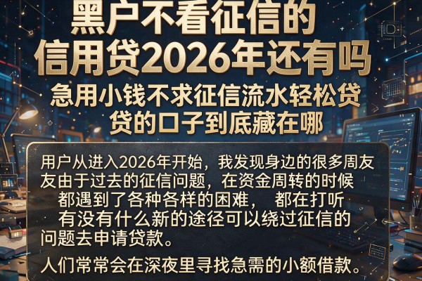 黑户不看征信的信用贷2026年还有吗，急用小钱不求征信流水轻松贷的口子到底藏在哪