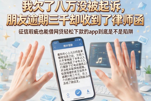 我欠了八万没被起诉，朋友逾期三千却收到了律师函，征信瑕疵也能借网贷轻松下款的app到底是不是陷阱