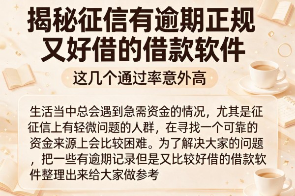揭秘征信有逾期正规又好借的借款软件，这几个通过率意外高