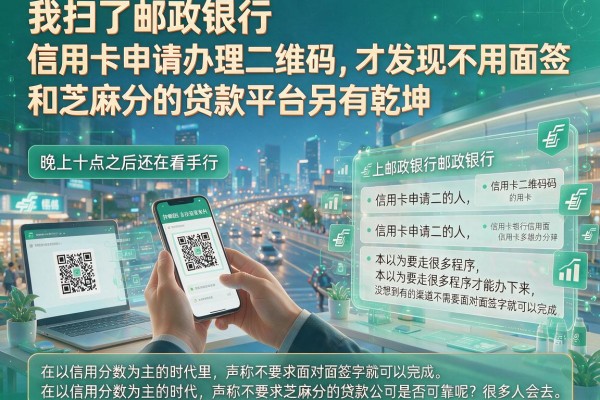 我扫了邮政银行信用卡申请办理二维码，才发现不用面签和芝麻分的贷款平台另有乾坤