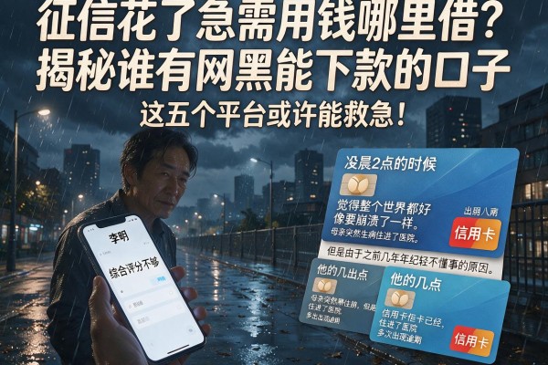 征信花了急需用钱哪里借？揭秘谁有网黑能下款的口子，这五个平台或许能救急！