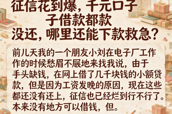 征信花到爆，千元口子借款都没还，哪里还能下款救急？