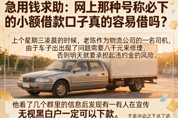 急用钱求助：网上那种号称必下的小额借款口子真的容易借吗？