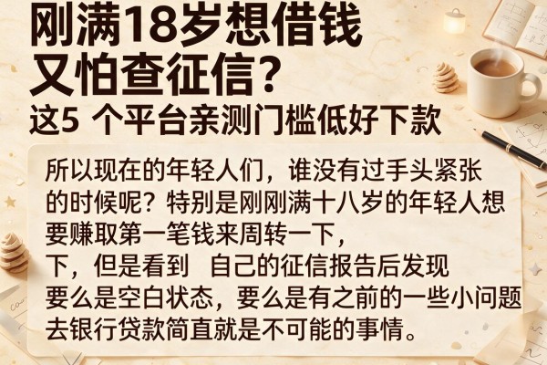 刚满18岁想借钱又怕查征信?这5个平台亲测门槛低好下款