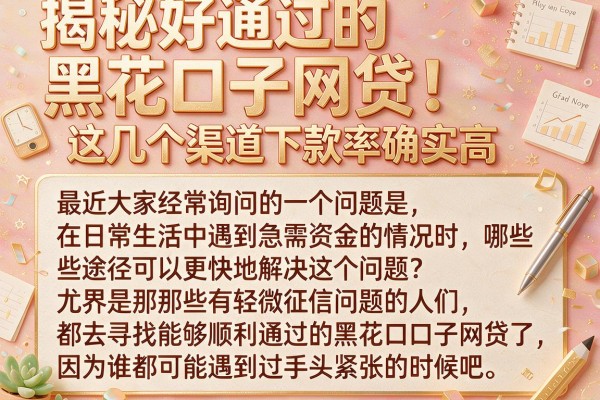 揭秘好通过的黑花口子网贷，这几个渠道下款率确实高