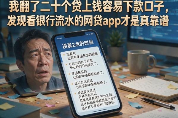 我翻了二十个贷上钱容易下款口子，发现看银行流水的网贷app才是真靠谱