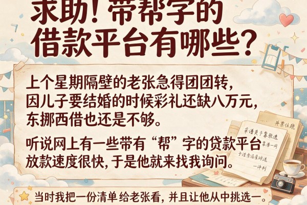 求助！带帮字的借款平台有哪些？亲测这几个靠谱