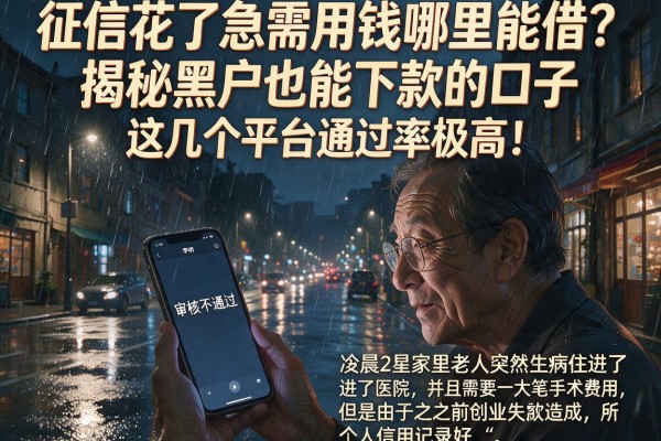 征信花了急需用钱哪里能借?揭秘黑户也能下款的口子,这几个平台通过率极高!