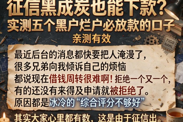 征信黑成炭也能下款？实测五个黑户烂户必放款的口子，亲测有效