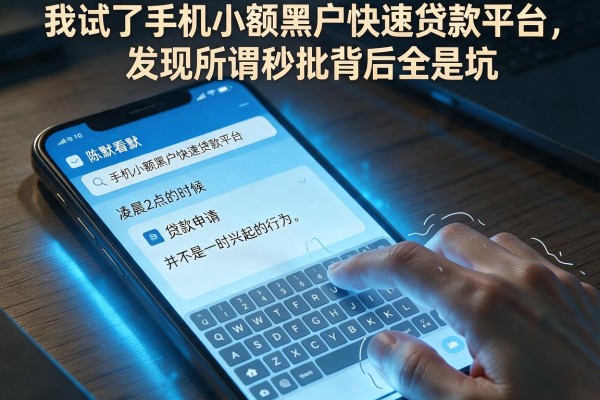 我试了手机小额黑户快速贷款平台，发现所谓秒批背后全是坑