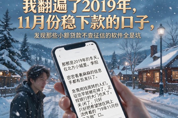我翻遍了2019年11月份稳下款的口子，发现那些小额贷款不查征信的软件全是坑