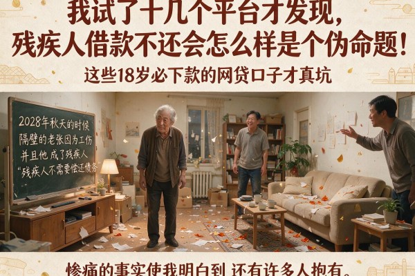 我试了十几个平台才发现，残疾人借款不还会怎么样是个伪命题，这些18岁必下款的网贷口子才真坑