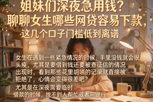 姐妹们深夜急用钱？聊聊女生哪些网贷容易下款，这几个口子门槛低到离谱