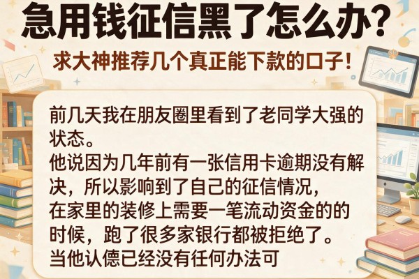 急用钱征信黑了怎么办？求大神推荐几个真正能下款的口子！