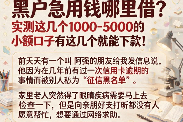 黑户急用钱哪里借？实测这几个1000-5000的小额口子，有这几个就能下款！