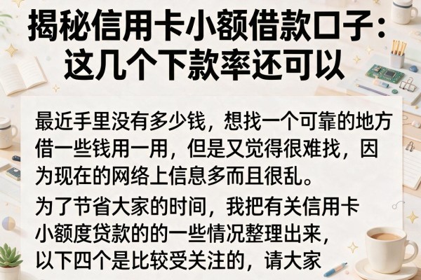 揭秘信用卡小额借款口子：这几个下款率还可以