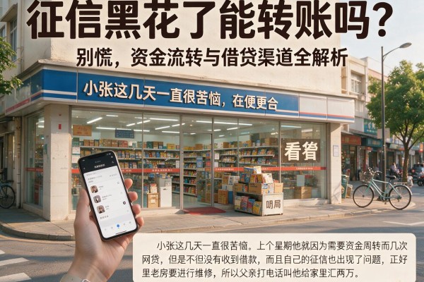 征信黑花了能转账吗？别慌，资金流转与借贷渠道全解析