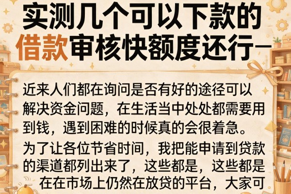 实测几个可以下款的借款口子,审核快额度还行