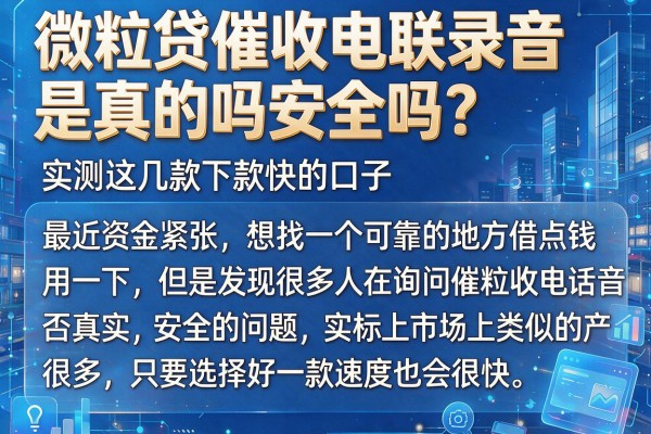 微粒贷催收电联录音是真的吗安全吗？实测这几款下款快的口子