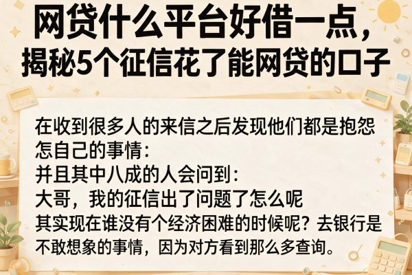 网贷什么平台好借一点，揭秘5个征信花了能网贷的口子