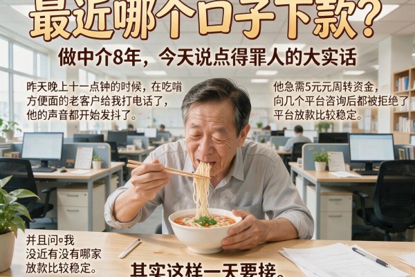 最近哪个口子下款？做中介8年，今天说点得罪人的大实话