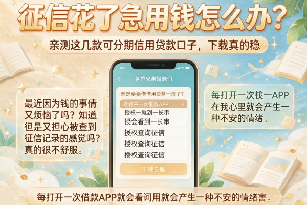 征信花了急用钱怎么办?亲测这几款可分期信用贷款口子,下款真的稳