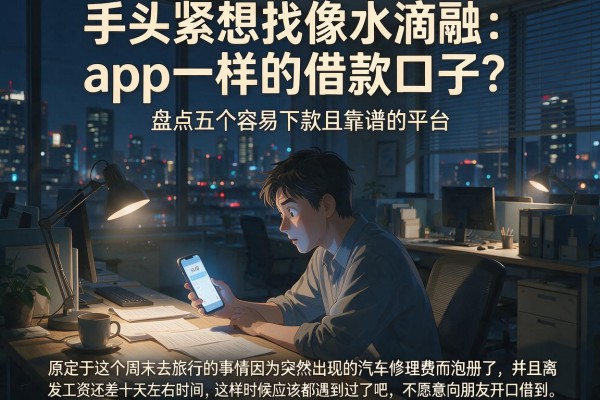 手头紧想找像水滴融app一样的借款口子?盘点五个容易下款且靠谱的平台
