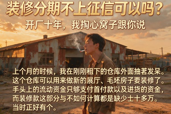 装修分期不上征信可以吗？开厂十年，我掏心窝子跟你说