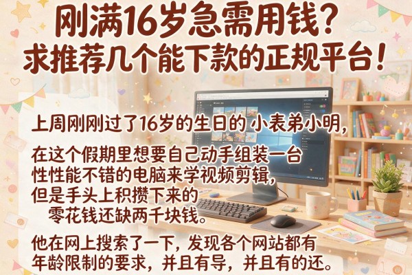 刚满16岁急需用钱？求推荐几个能下款的正规平台！