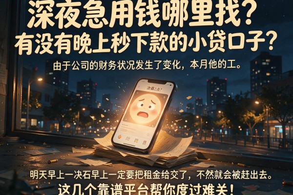 深夜急用钱哪里找？有没有晚上秒下款的小贷口子？这几个靠谱平台帮你度过难关！