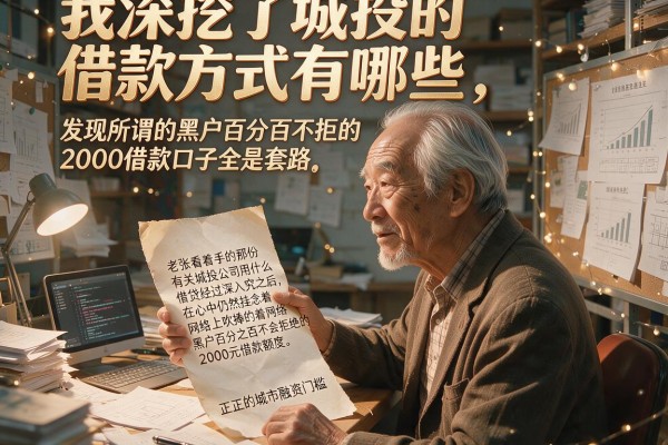 我深挖了城投的借款方式有哪些，发现所谓的黑户百分百不拒的2000借款口子全是套路