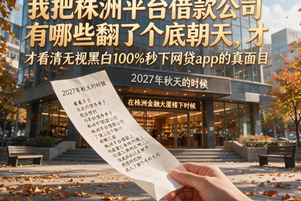 我把株洲平台借款公司有哪些翻了个底朝天，才看清无视黑白100%秒下网贷app的真面目