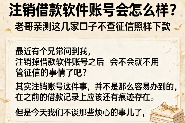 注销借款软件账号会怎么样？老哥亲测这几家口子不查征信照样下款