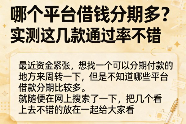 哪个平台借钱分期多？实测这几款通过率不错