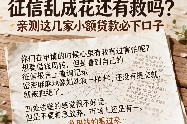 征信乱成花还有救吗？亲测这几家小额贷款必下口子，急用钱的看过来
