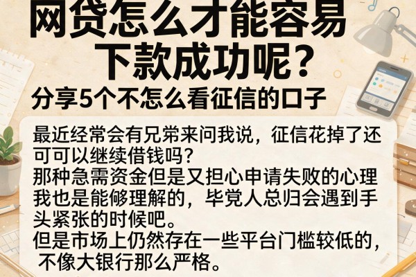 网贷怎么才能容易下款成功呢？分享5个不怎么看征信的口子