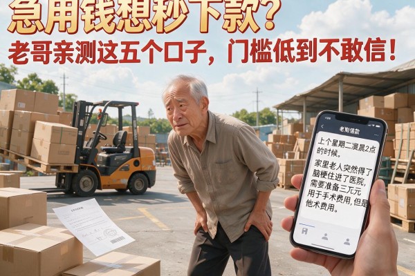 急用钱想秒下款？老哥亲测这五个口子，门槛低到不敢信！