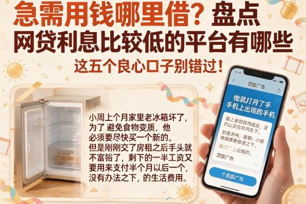 急需用钱哪里借？盘点网贷利息比较低的平台有哪些，这五个良心口子别错过！