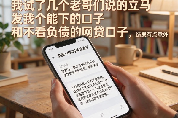 我试了几个老哥们说的立马发我个能下的口子和不看负债的网贷口子，结果有点意外