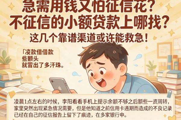 急需用钱又怕征信花？不征信的小额贷款上哪找？这几个靠谱渠道或许能救急！