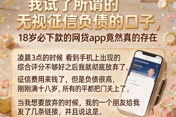 我试了所谓的无视征信负债的口子，18岁必下款的网贷app竟然真的存在