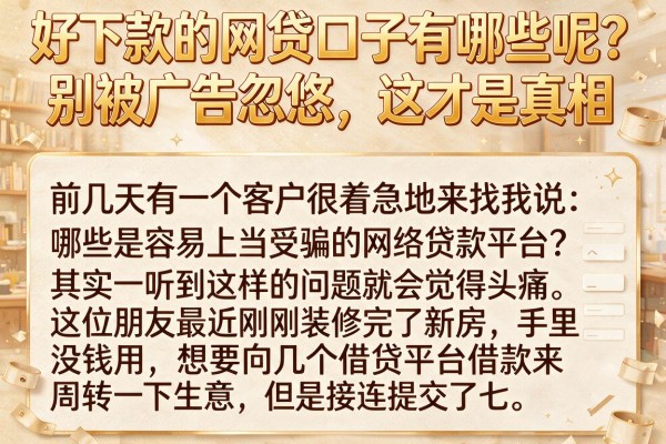 好下款的网贷口子有哪些呢？别被广告忽悠，这才是真相