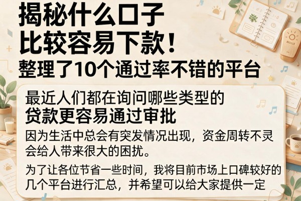 揭秘什么口子比较容易下款，整理了10个通过率不错的平台