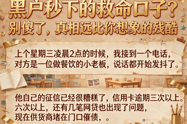 黑户秒下的救命口子？别傻了，真相远比你想象的残酷